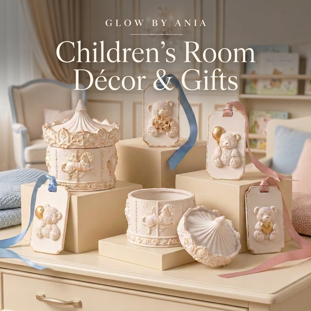 Zdjęcie kolekcji glamour z napisem Children’s Room Décor & Gifts