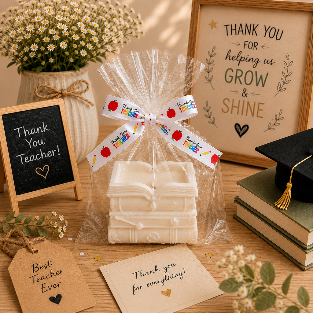 Teacher Book Candle | Handmade Soy Wax Candle | End of Year Teacher Gift