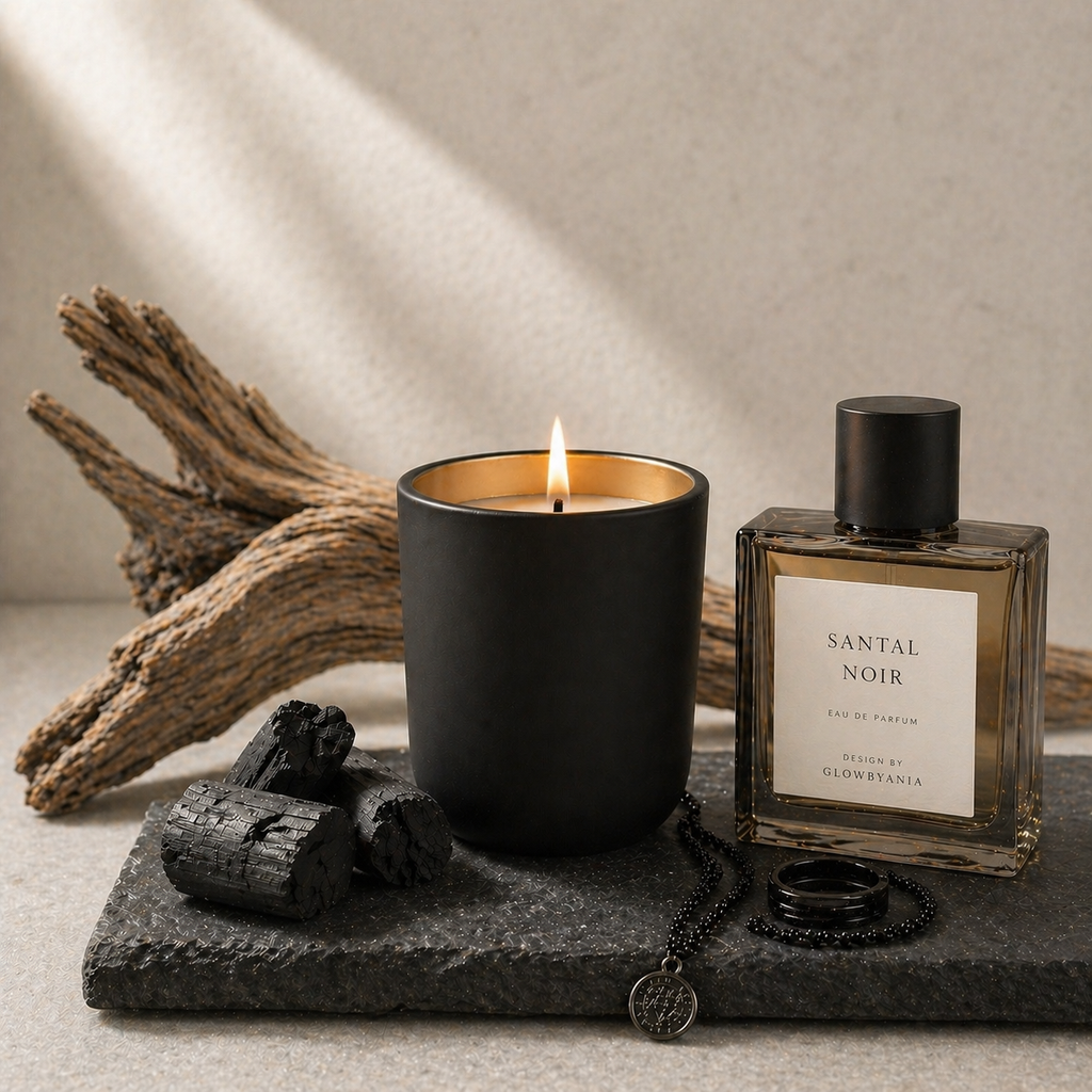 Luxury Glass Black & Gold Candle - 20cl