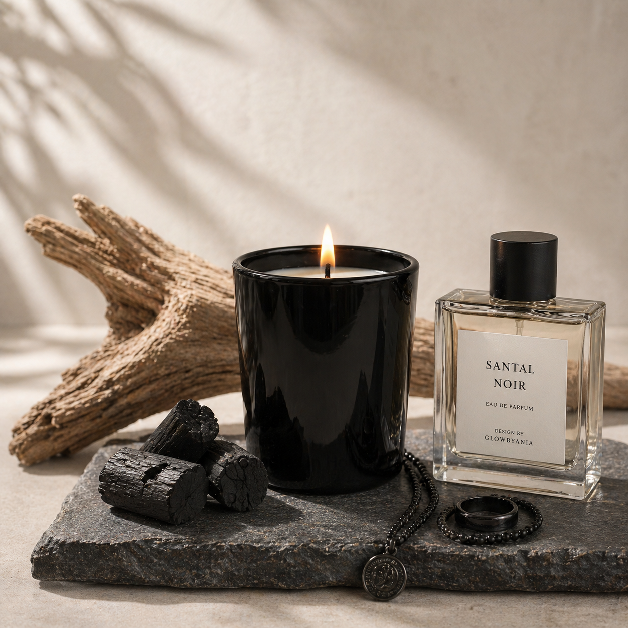 Black Gloss Glass Candle 30cl
