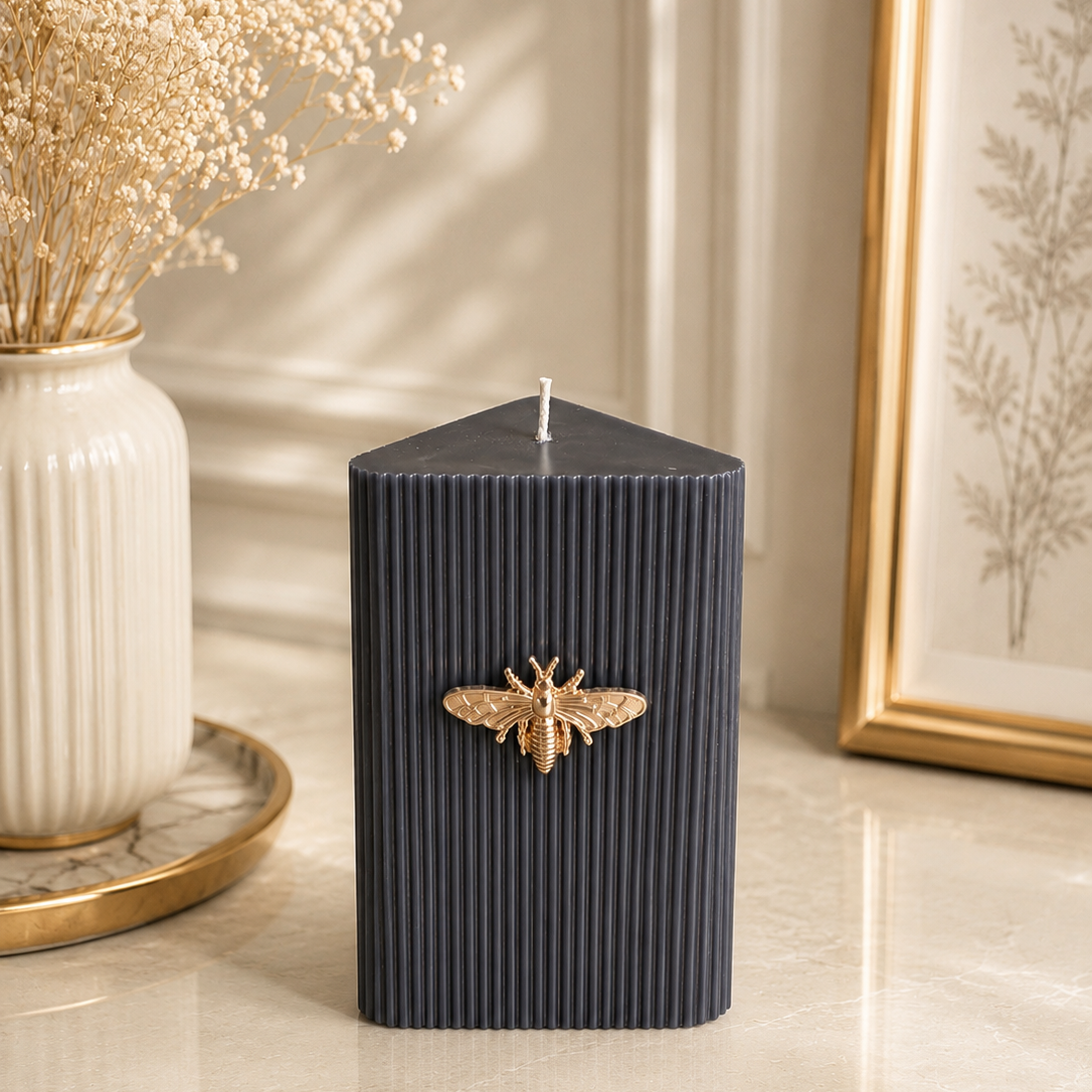 Midnight Bee Sculptural Candle