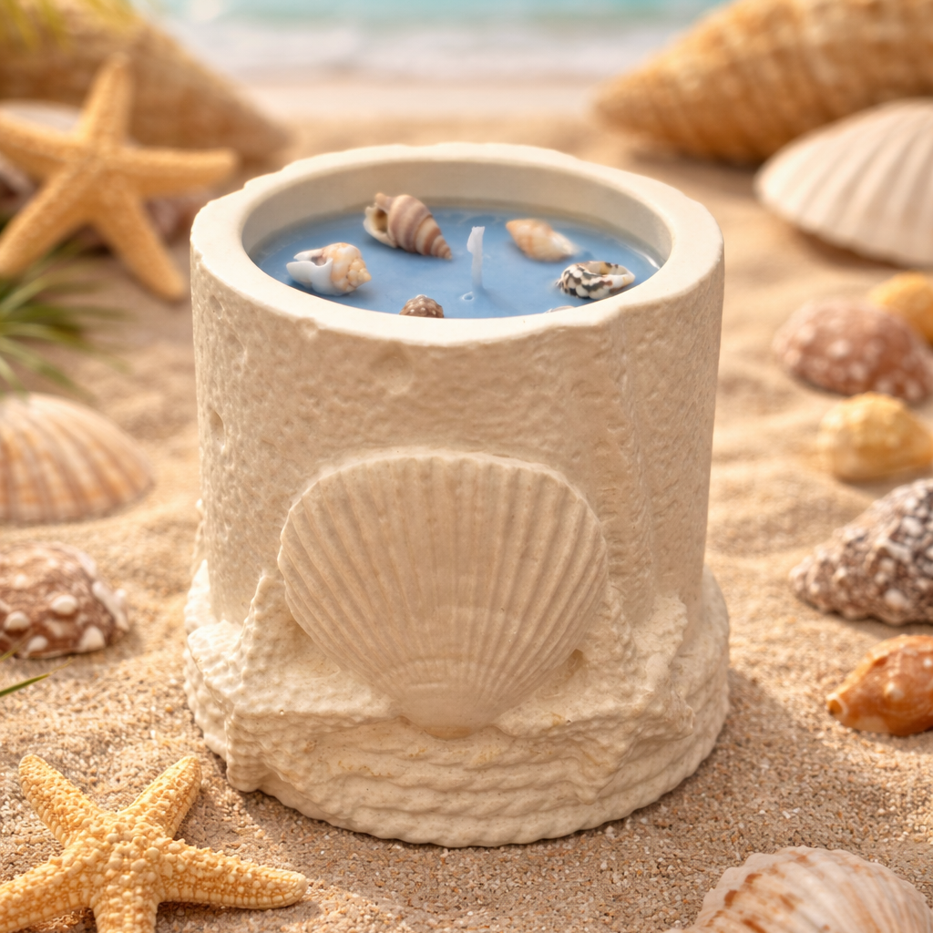 Handmade Seaside Shell Candle