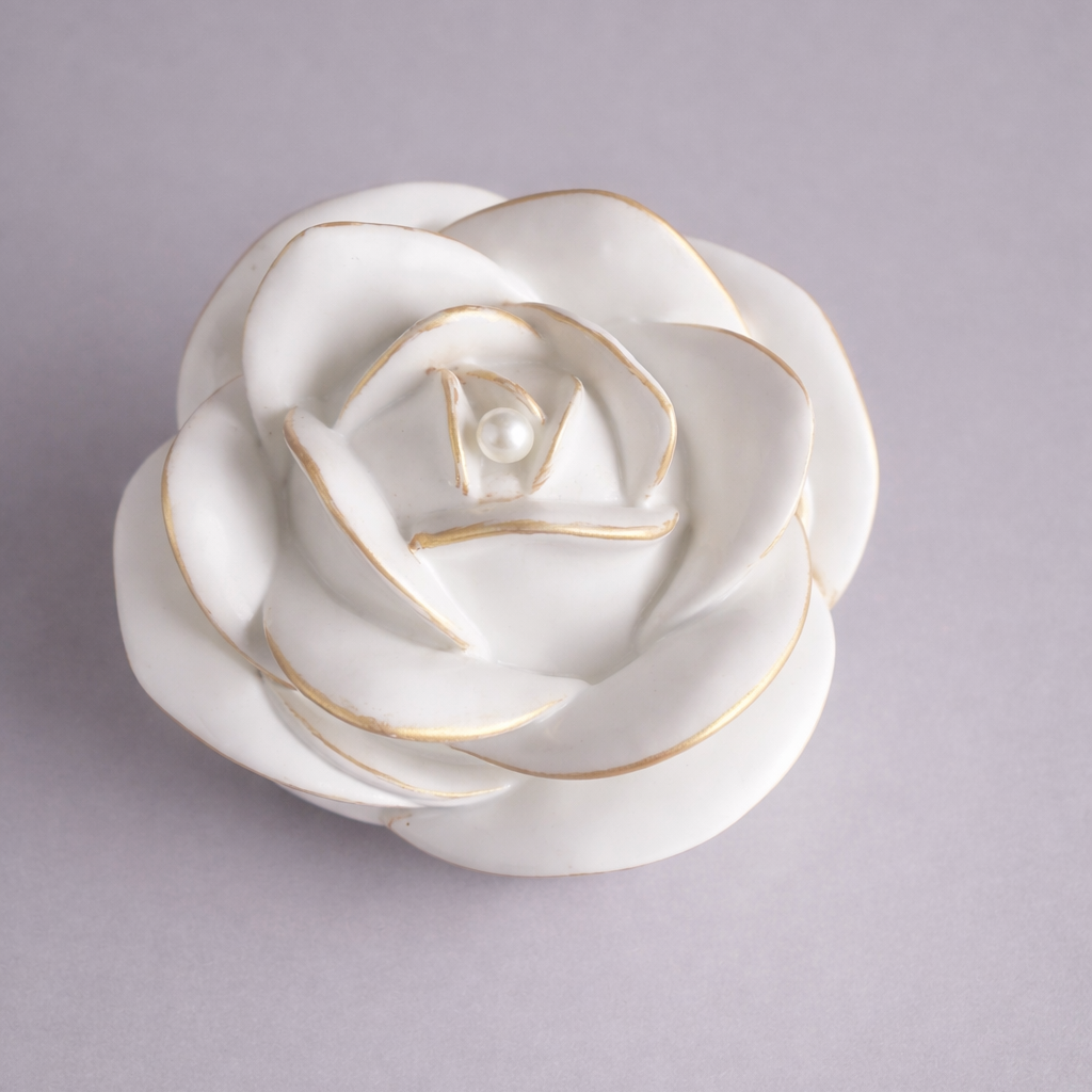 Rose Bloom Candle – Handcrafted Floral Sculpture