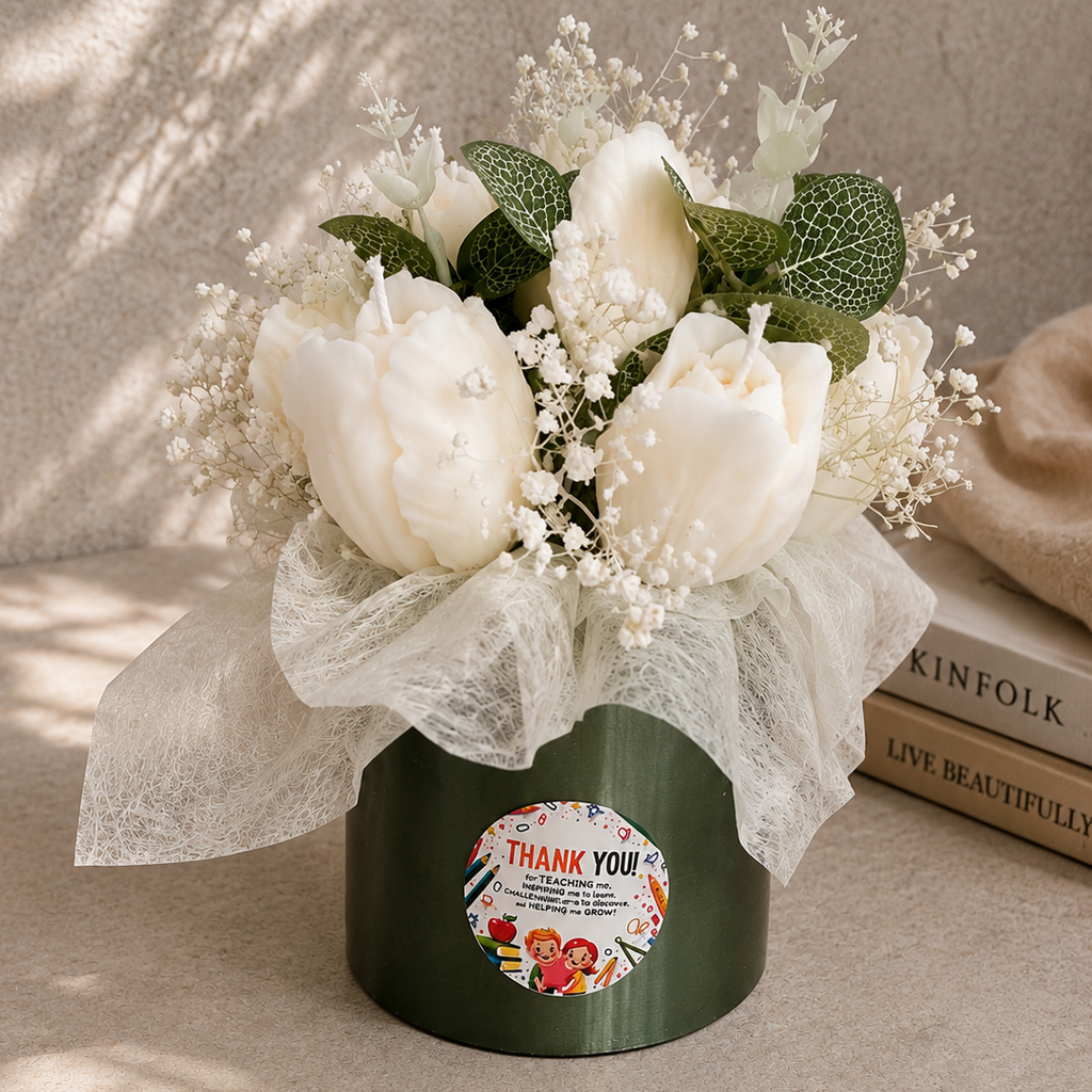 Thank You Teacher Tulip Candle Bouquet
