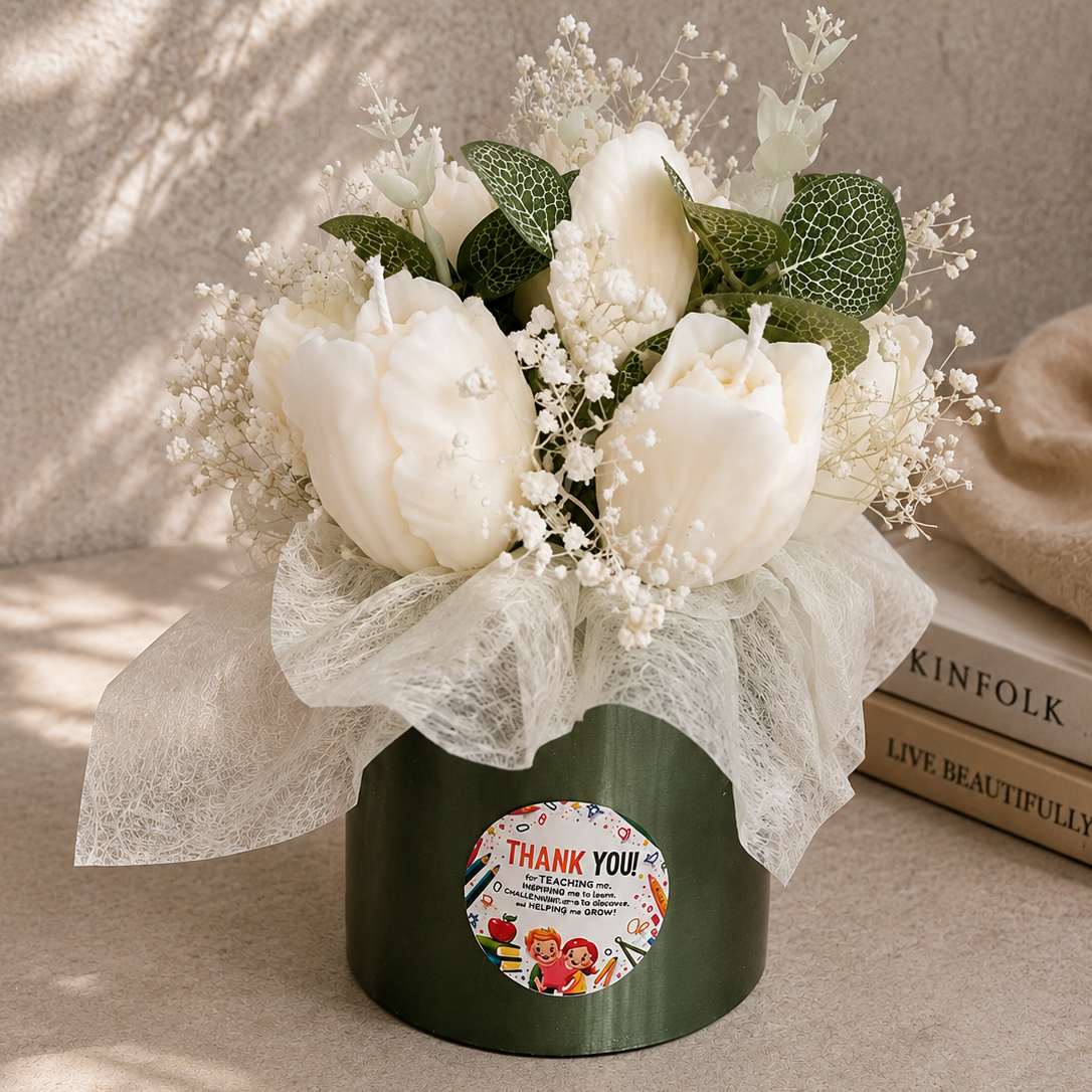 Thank You Teacher Tulip Candle Bouquet