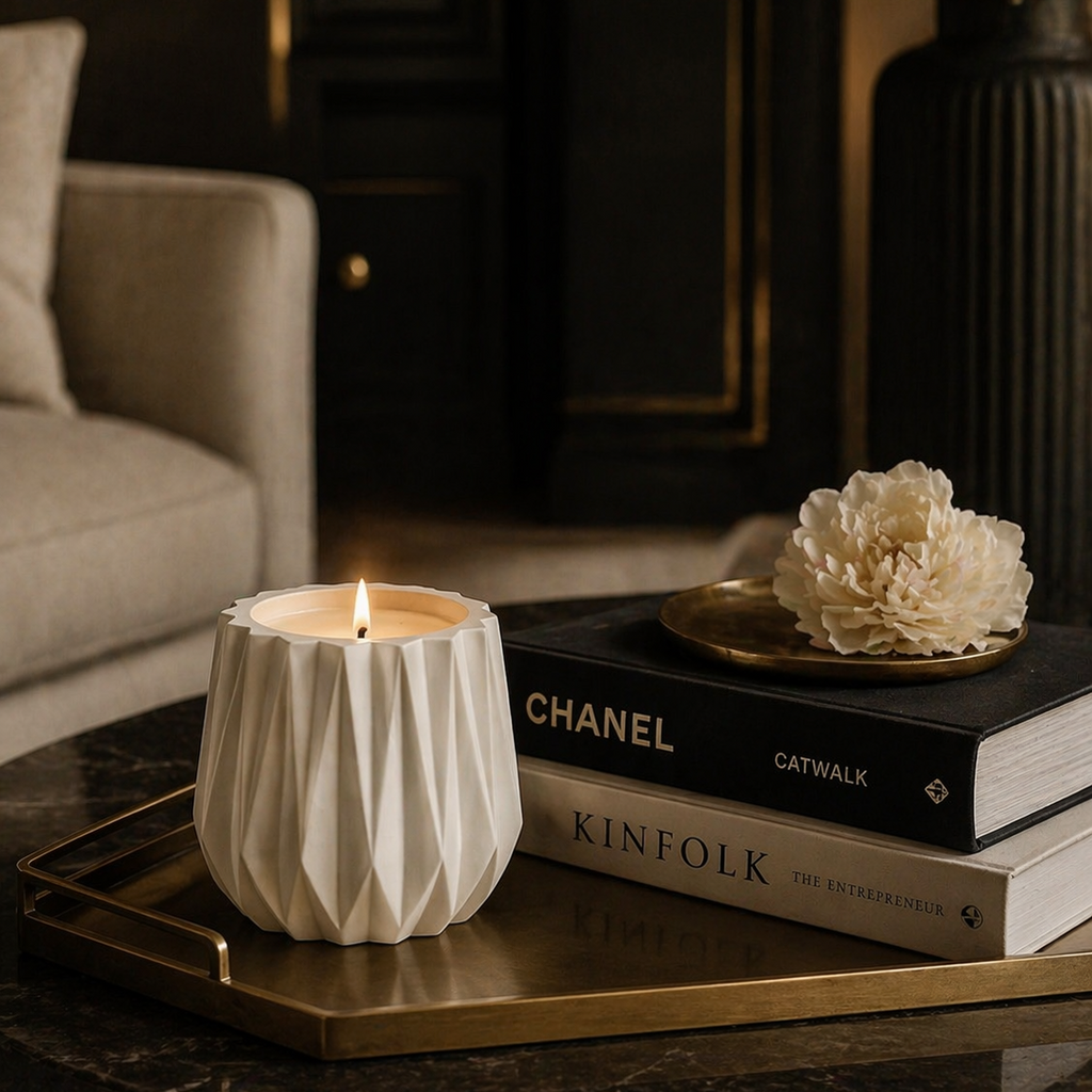 Origami Glow Candle – White