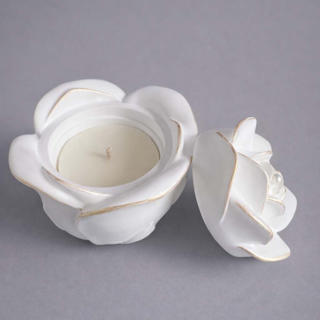 Rose Bloom Candle – Handcrafted Floral Sculpture