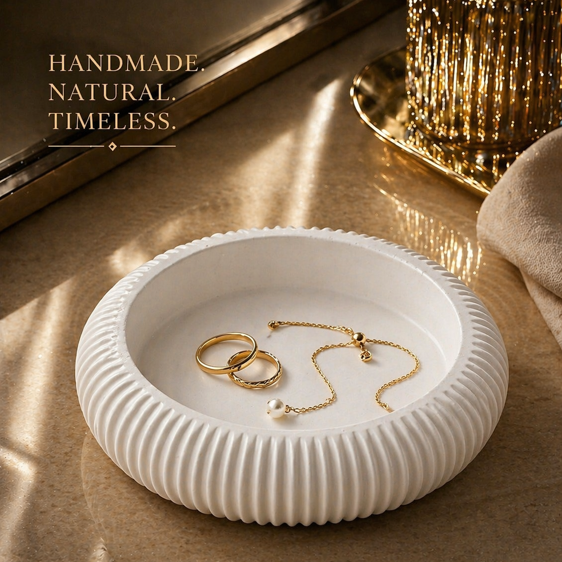 Sculpted Ribbed Dish-white