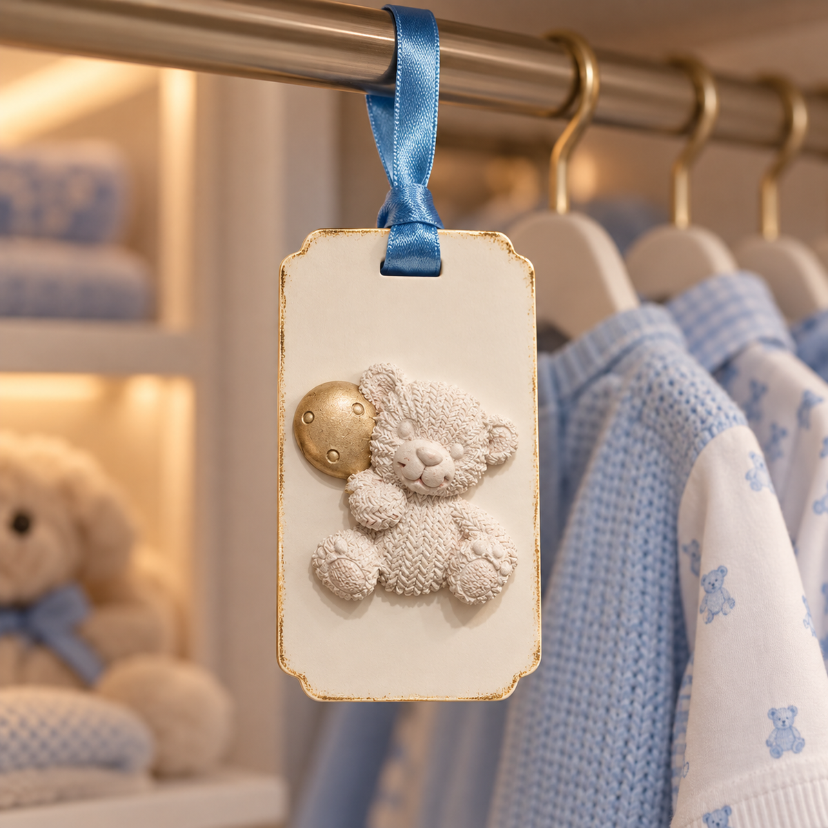 Teddy Bear with Balloon Hanging Aroma Stone