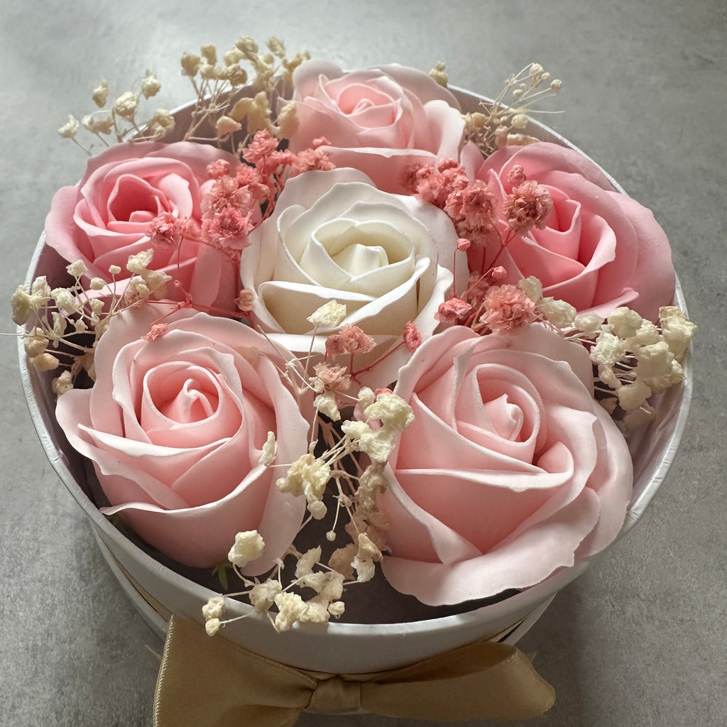 Small Luxury Bath Soap Flower Box | Light Pink Rose Gift Box | Forever Flowers