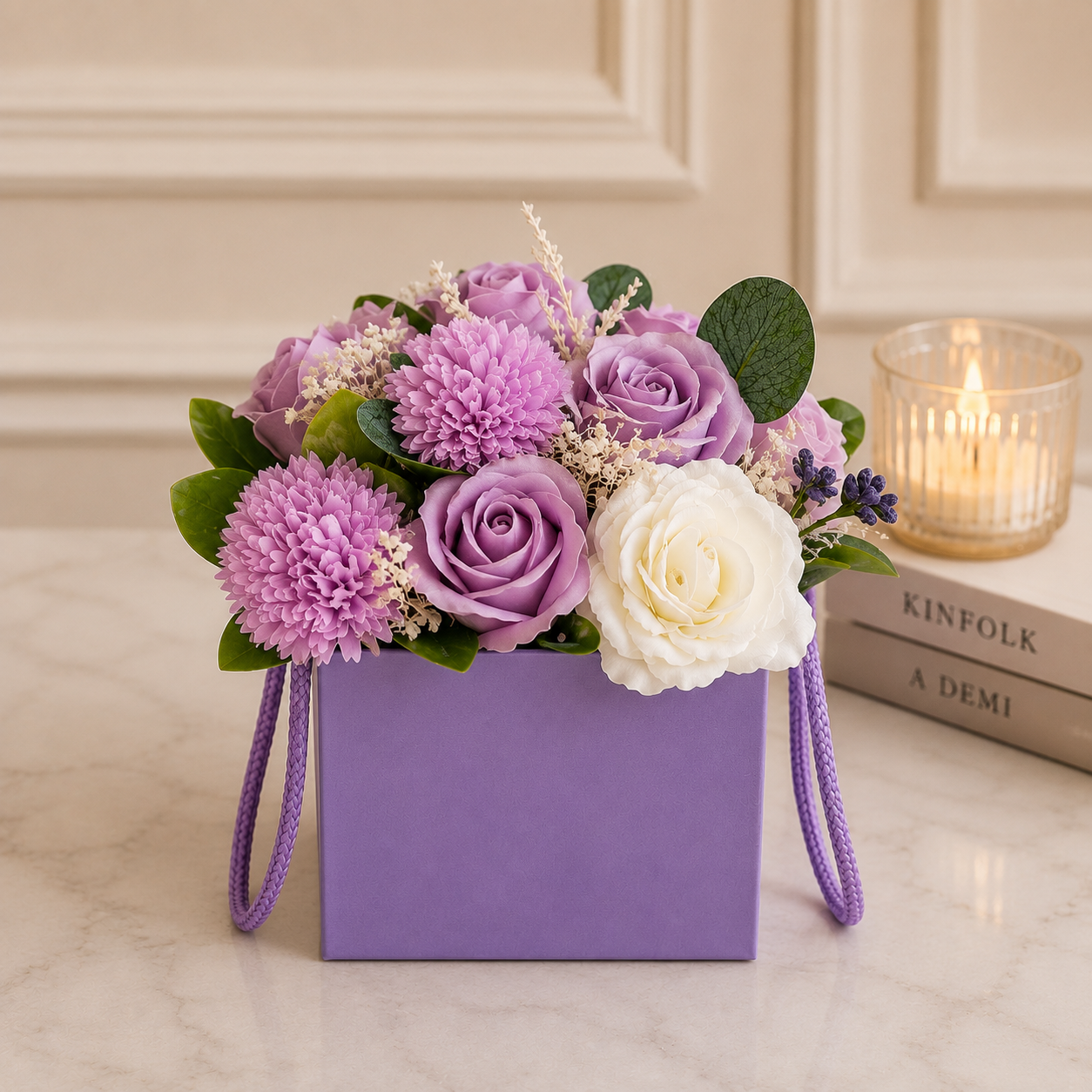 Soap Flower Gift Box – Lilac Bloom