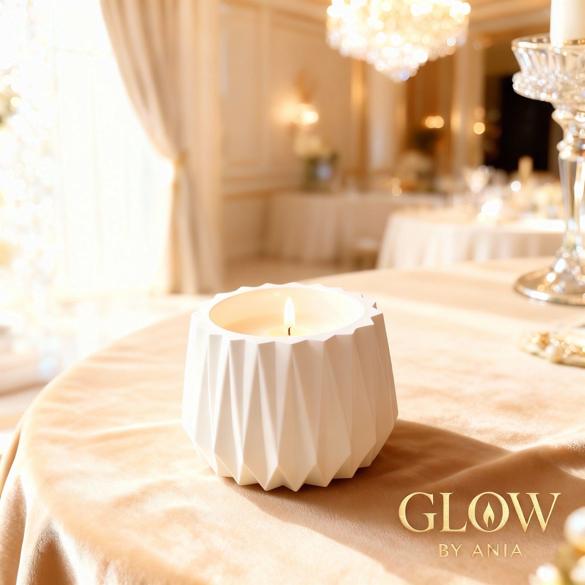 Origami Glow Candle – White