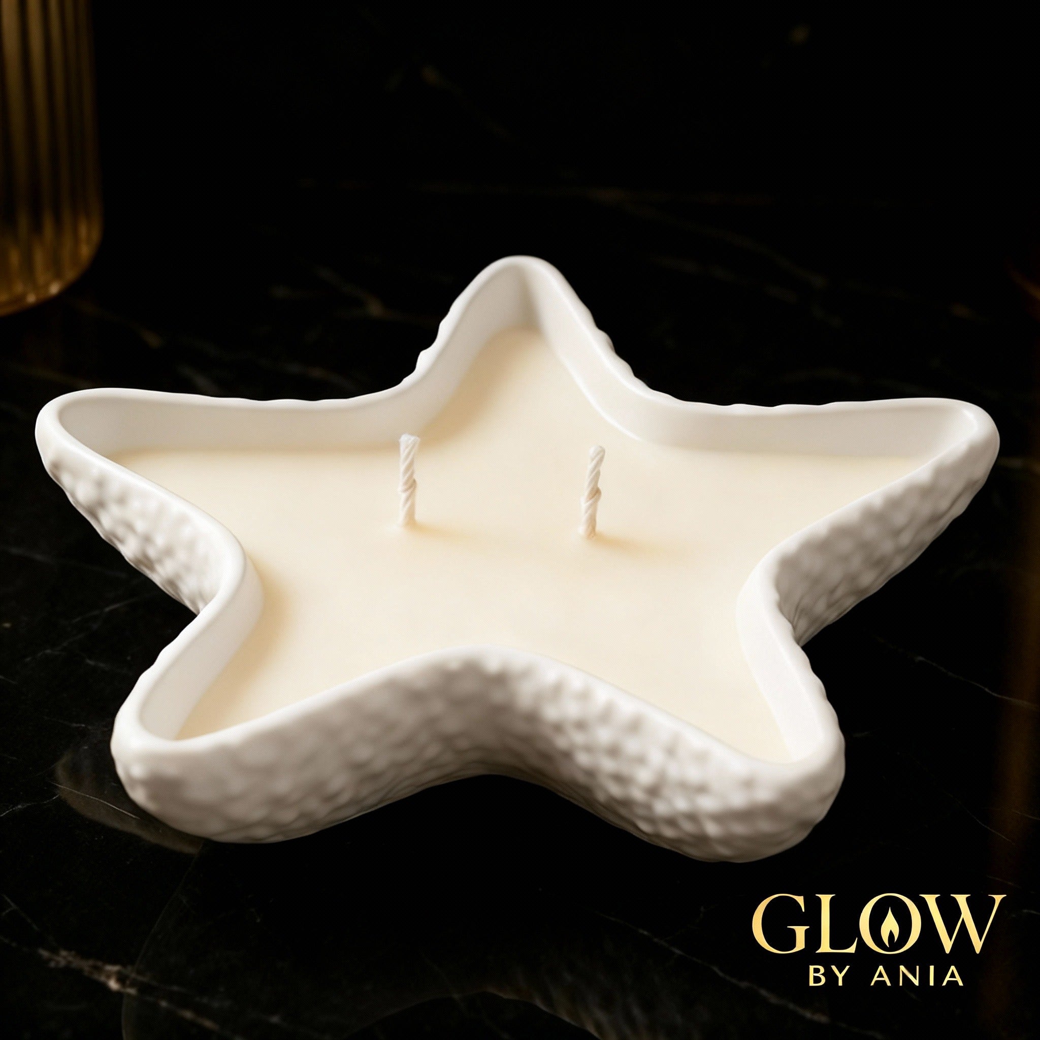 White Sculpted Star Candle