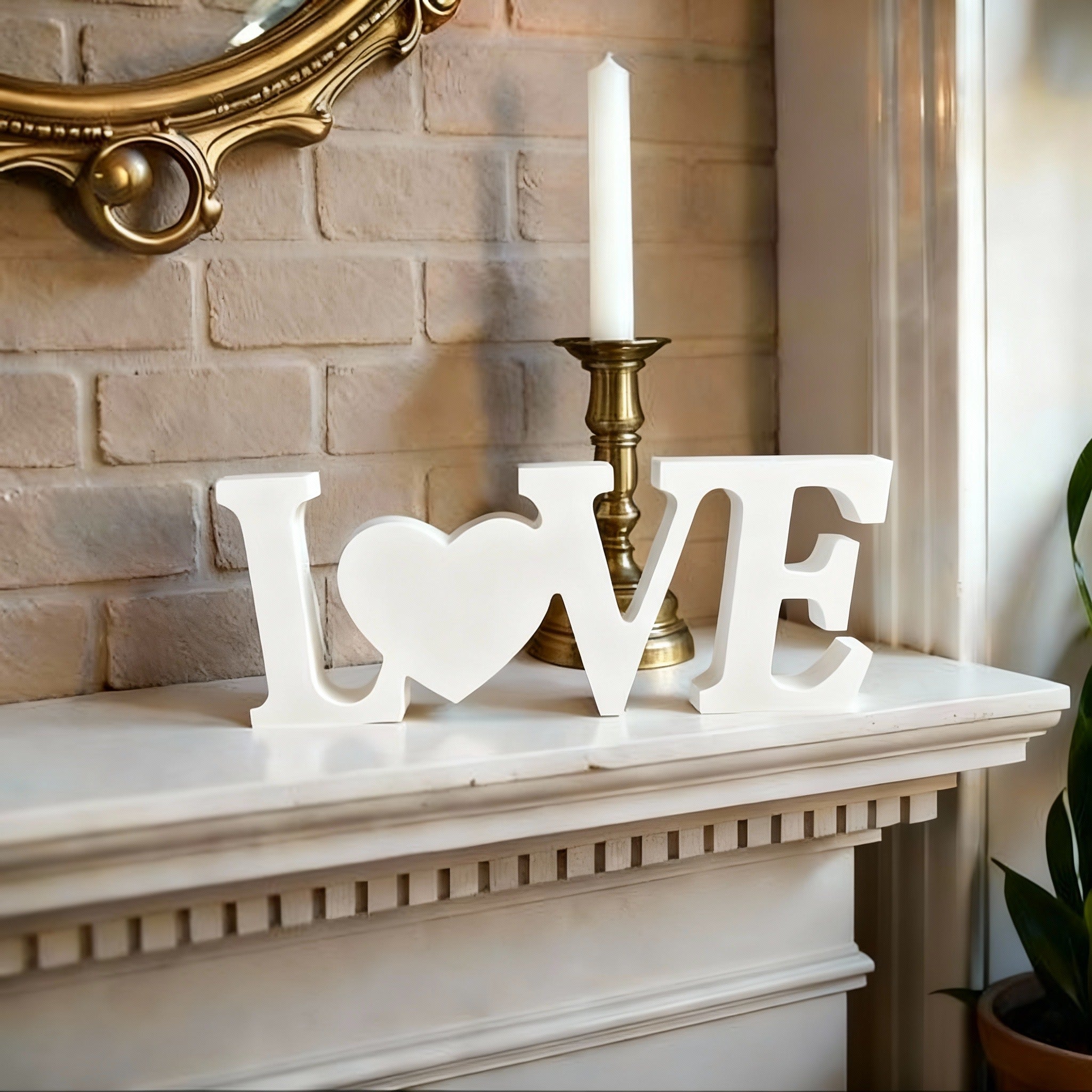 LOVE Decorative Sign – Hand-Cast White