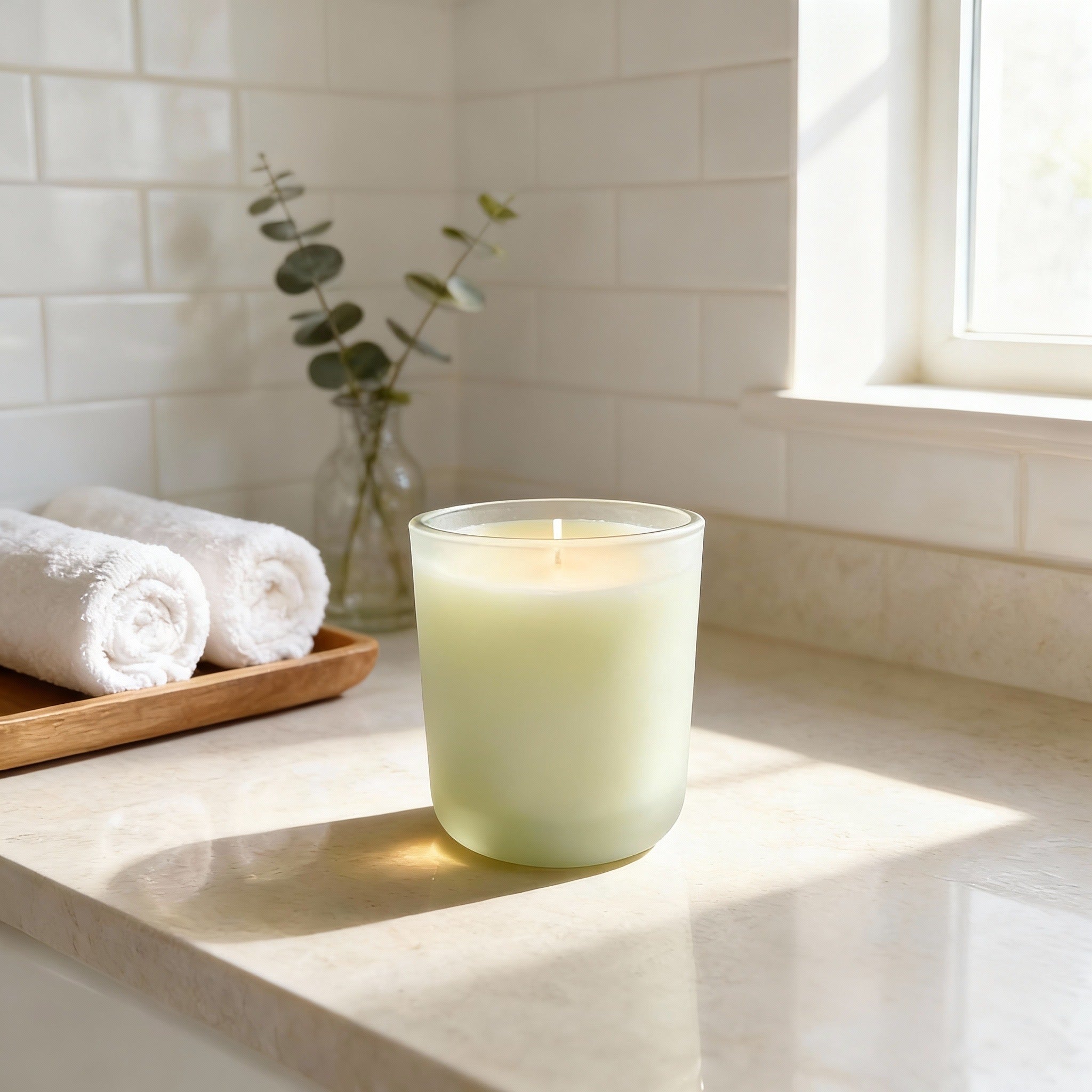 Green Frosted Glass Candle – 20cl