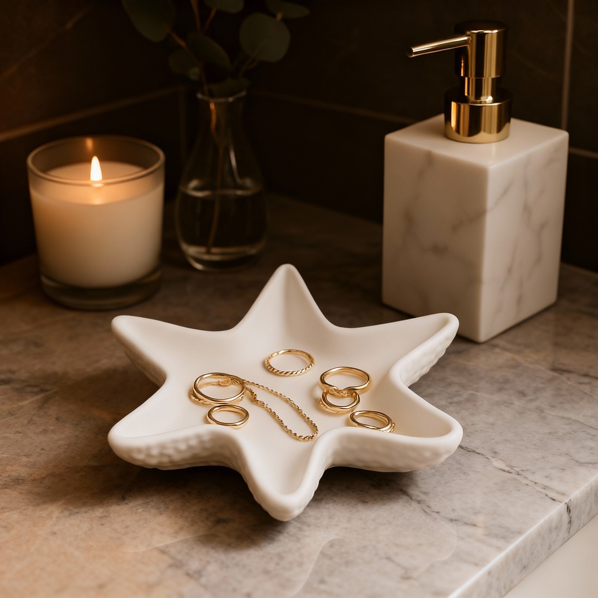 Handmade Eco-Ceramic Starfish Jewellery Dish