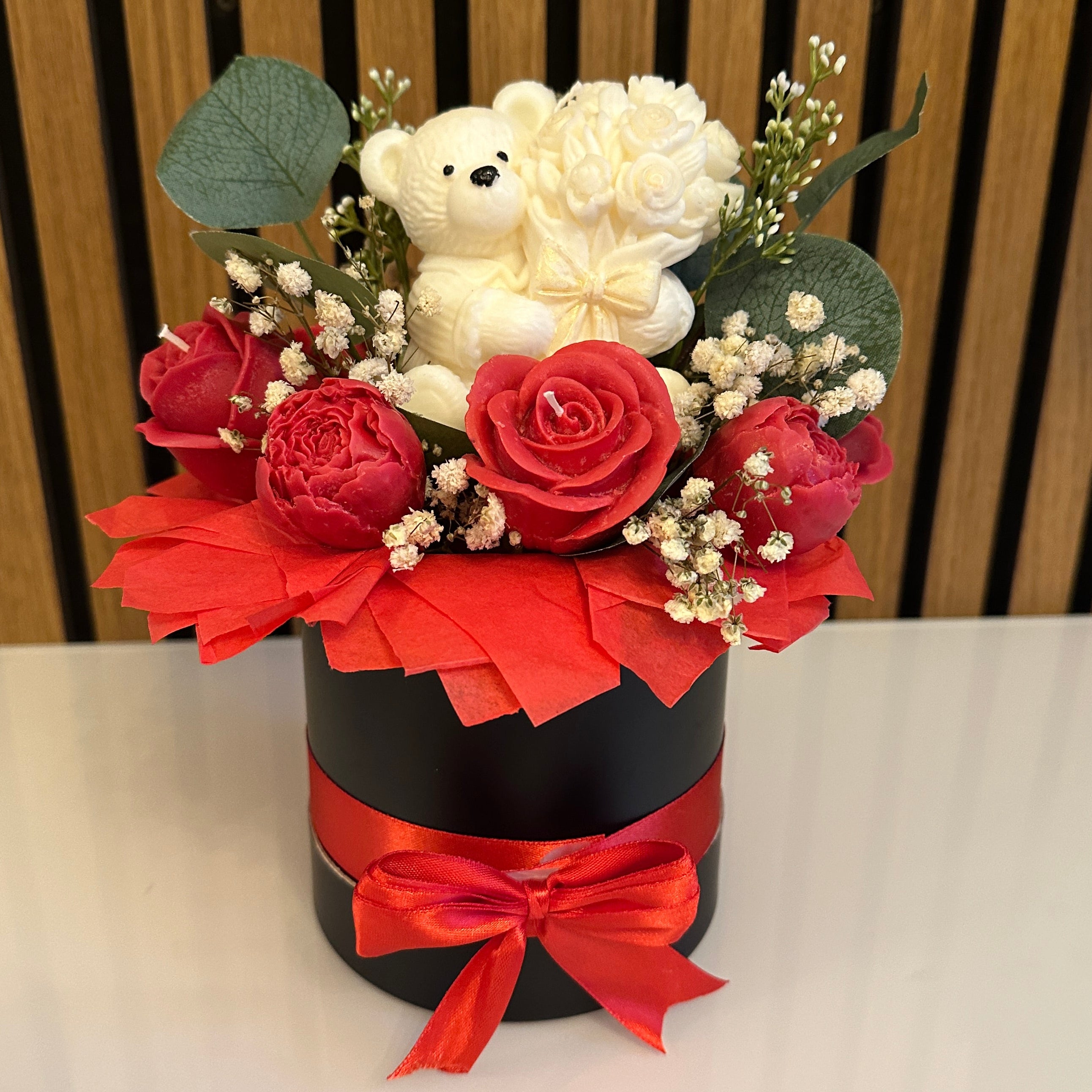 Valentine’s Wax Melt Flower Bouquet with Teddy