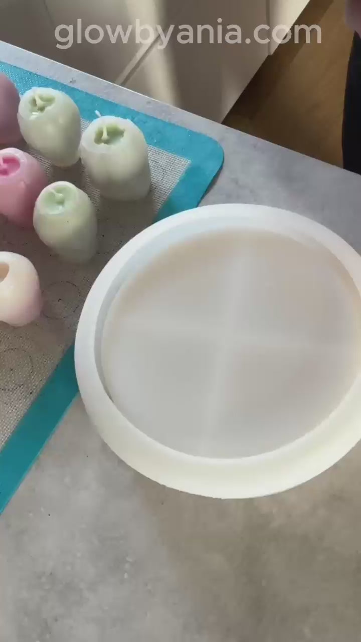 Handmade Ceramic Candle with Scented Wax Flowers